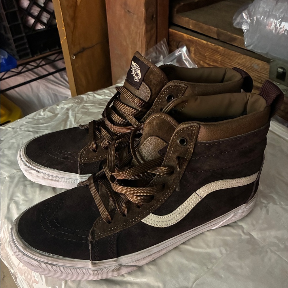 Vans Sk8-Hi MTE Scotchgard sneakers in a dark earth seal brown